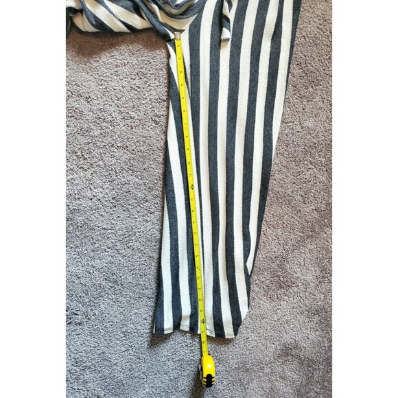 Acemi Striped Jumpsuit Cropped Leg Elastic At Waist Modesty Button At Chest - Picture 6 of 8